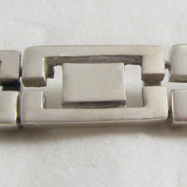 (b1267)Pulsera de plata de eslabones rectangulares.